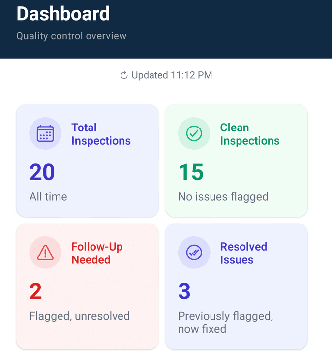 CargoLens dashboard in the mobile app